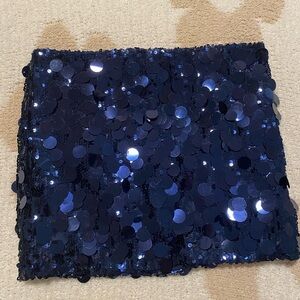 Edikted Sabina Navy Sequin Mini Skirt